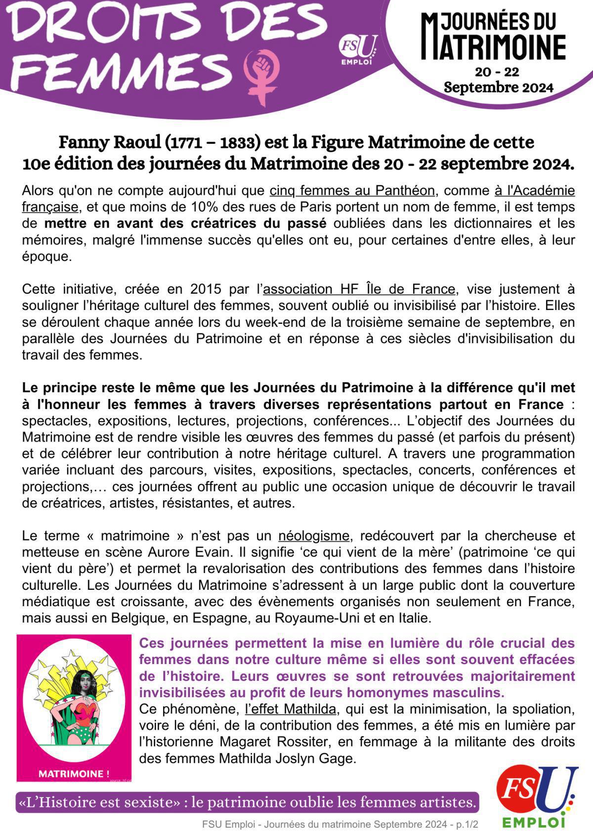 Les journées du matrimoine 2024 Les journées du matrimoine 2024