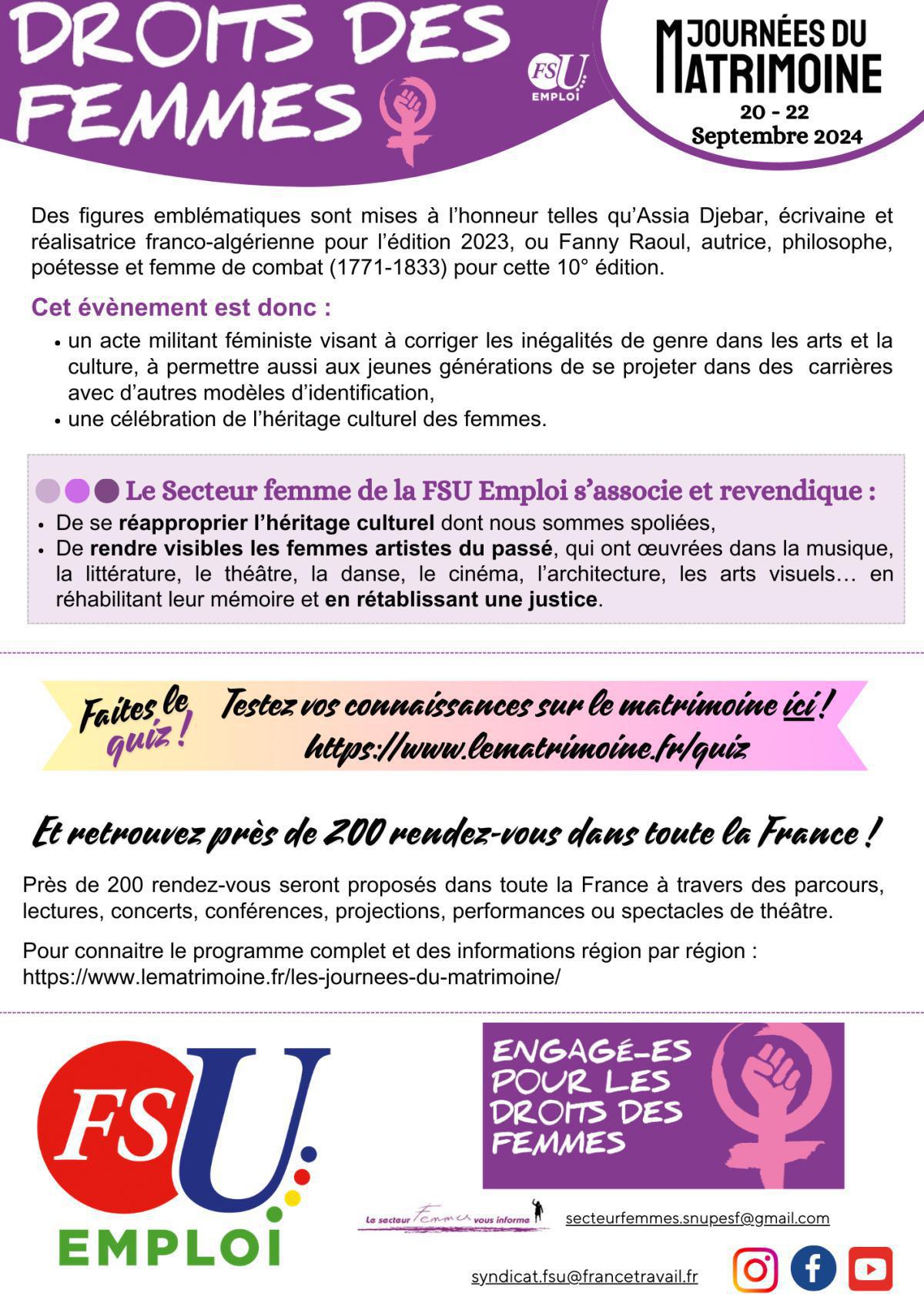 Les journées du matrimoine 2024 Les journées du matrimoine 2024