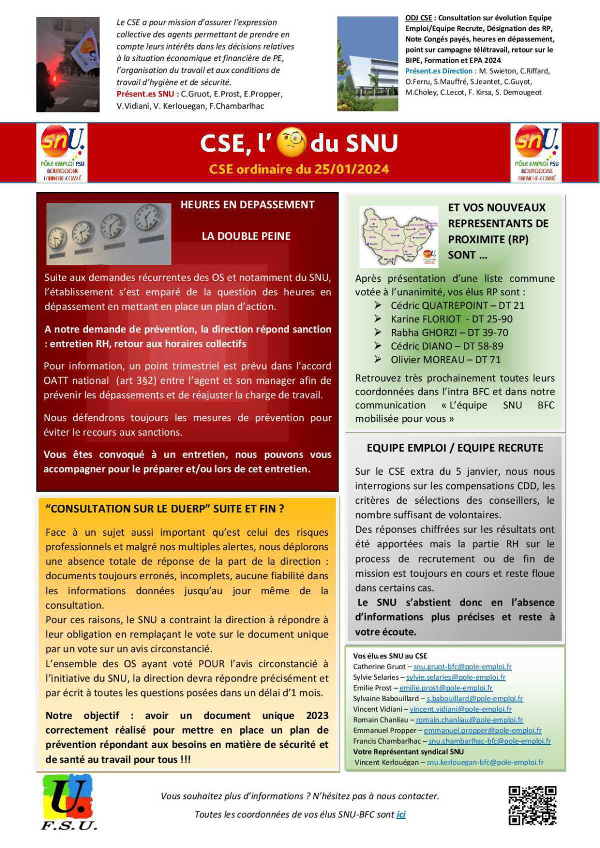L'oeil de la FSU Emploi BFC - CSE de janvier L'oeil de la FSU Emploi BFC - CSE de janvier