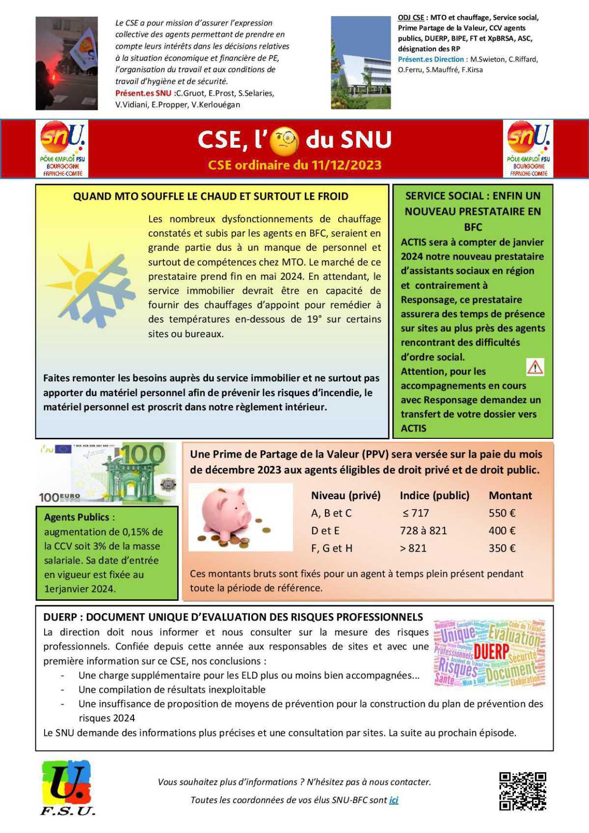L'oeil de la FSU Emploi BFC - CSE décembre 2023 L'oeil de la FSU Emploi BFC - CSE décembre 2023