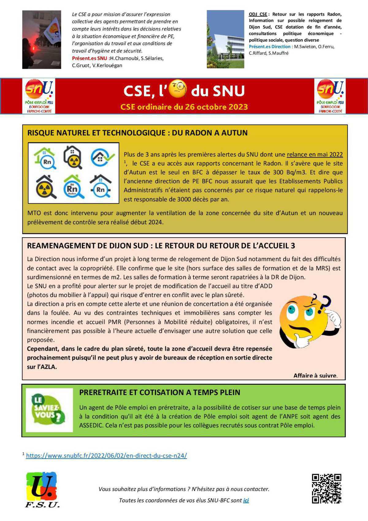 L'oeil de la FSU Emploi BFC - CSE octobre 2023  L'oeil de la FSU Emploi BFC - CSE octobre 2023