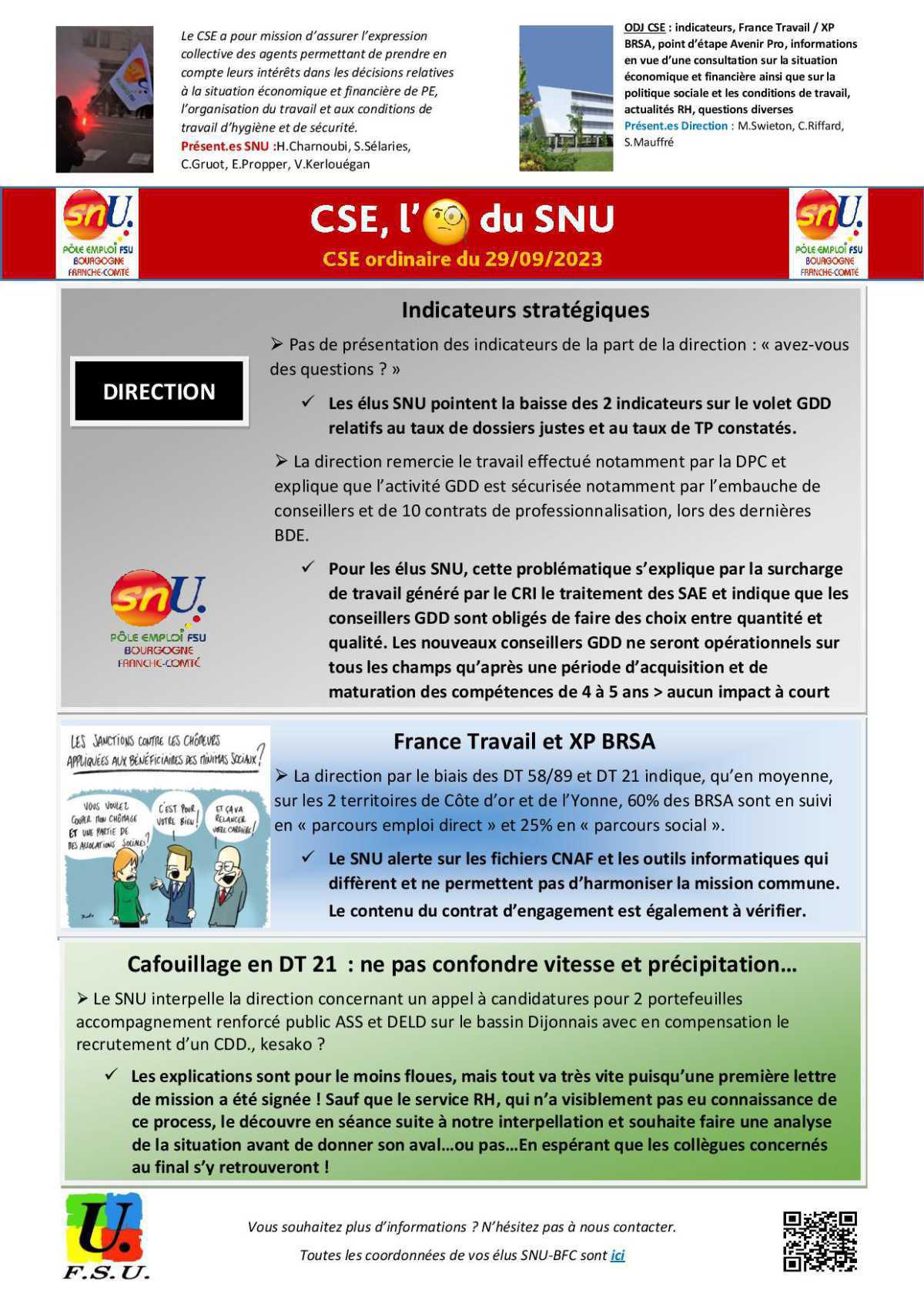 L'oeil de la FSU Emploi BFC - CSE septembre 2023 L'oeil de la FSU Emploi BFC - CSE septembre 2023