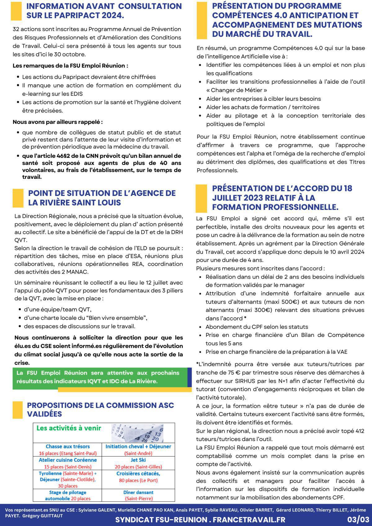 Kozman CSE du 25 juillet 2024