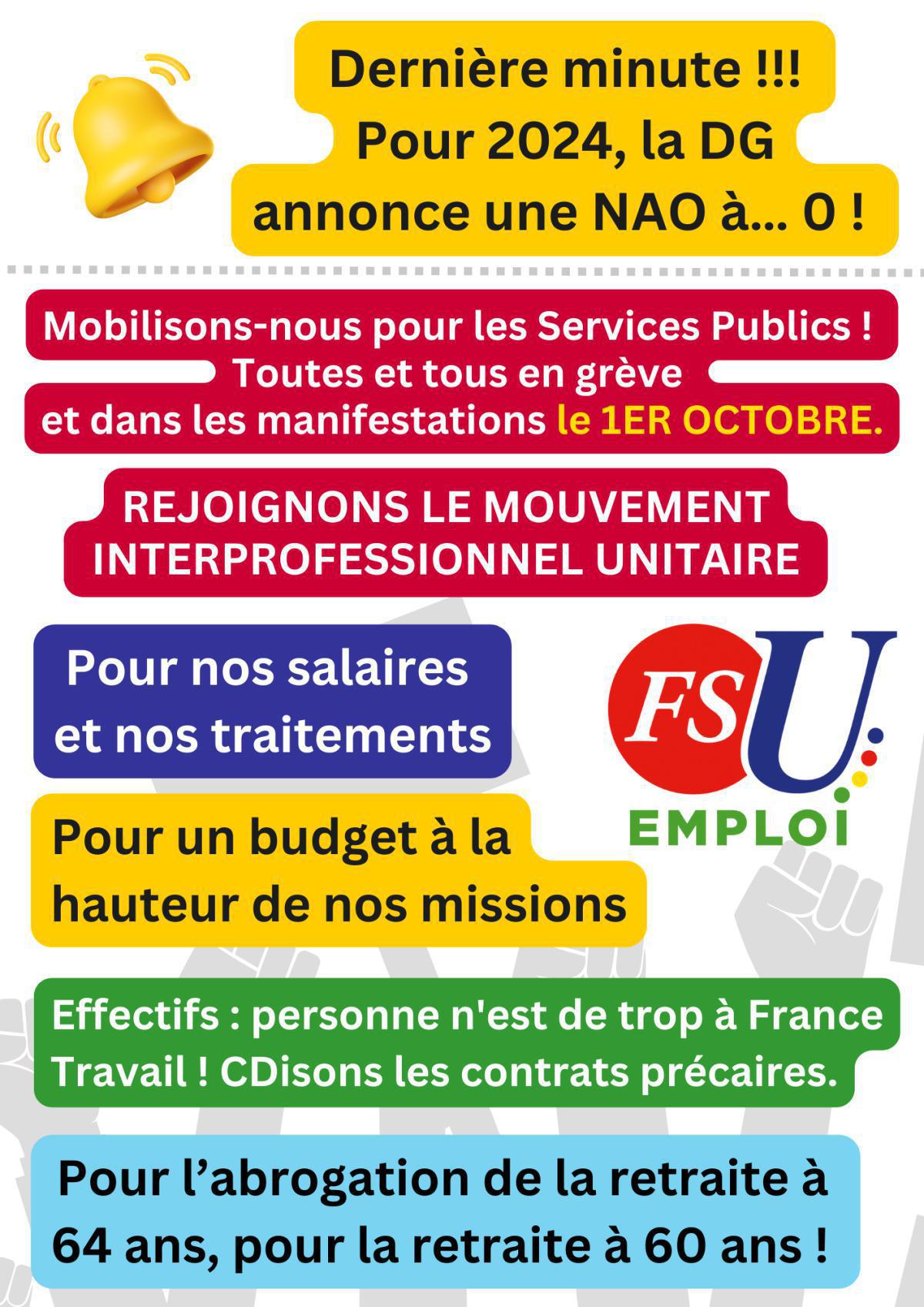 1er octobre, toutes et tous en grève 