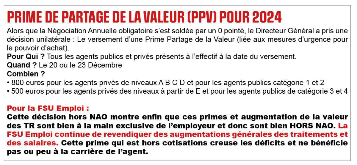 Prime partage de valeur Prime partage de valeur