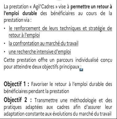 Une prestation sous-traitée pour les cadres : agil’cadres. Une prestation sous-traitée pour les cadres : agil’cadres.