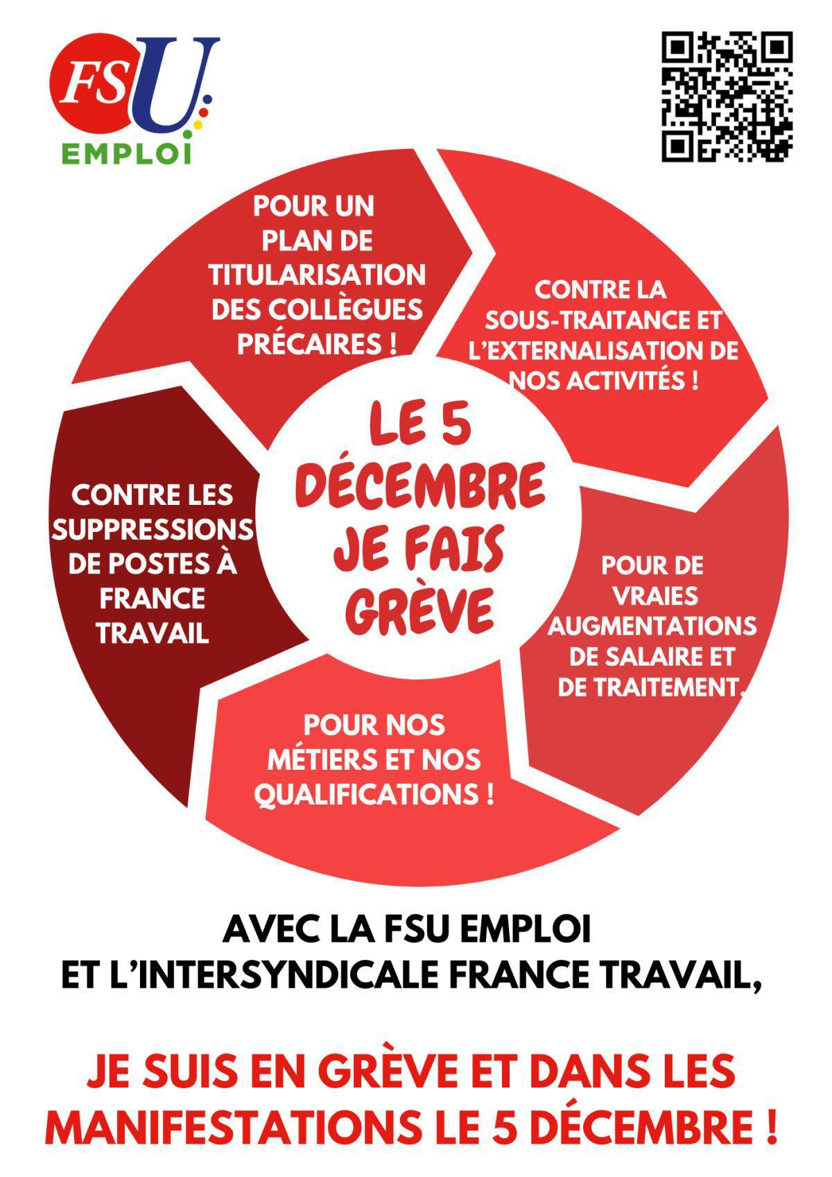 En grève et dans les manifestations le 5 décembre ! En grève et dans les manifestations le 5 décembre !