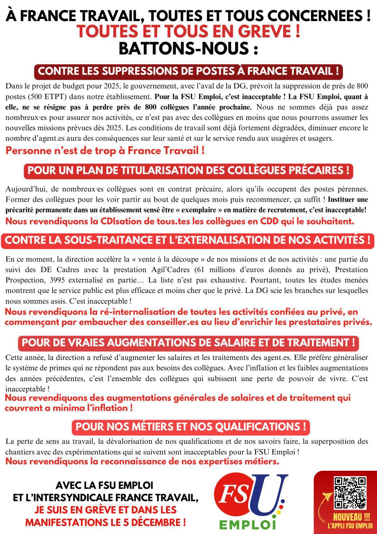 En grève et dans les manifestations le 5 décembre ! En grève et dans les manifestations le 5 décembre !