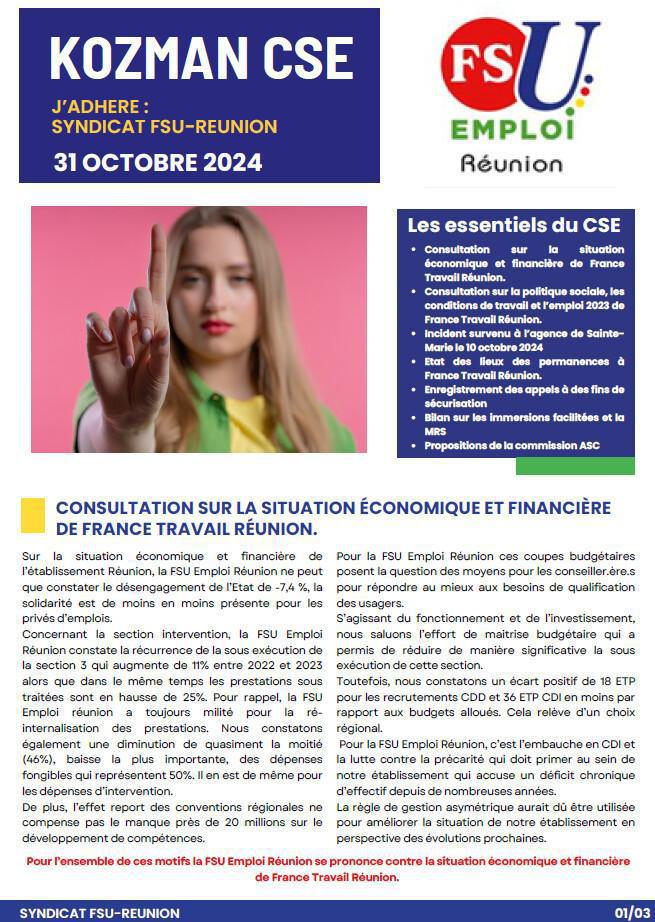 Kozman CSE du 31 octobre 2024
