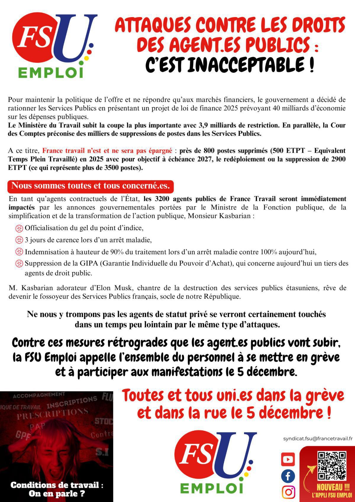 Attaques contre les droits des agent.es publics : c’est inacceptable ! Attaques contre les droits des agent.es publics : c’est inacceptable !