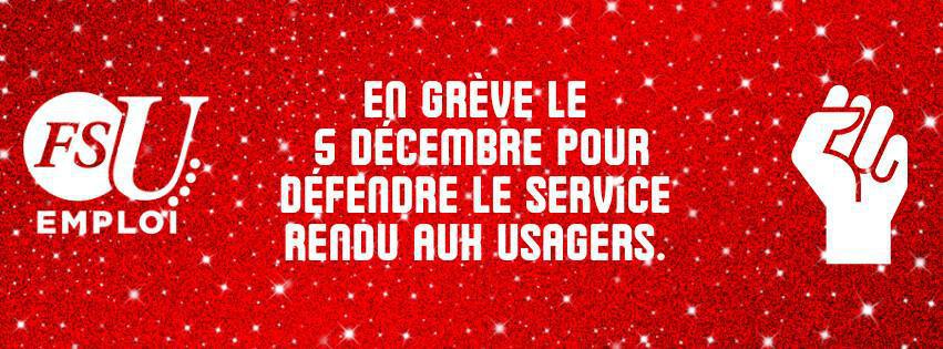 Les agents de France Travail sont en grève le 5 décembre 2024 pour défendre le service rendu aux usagers. Les agents de France Travail sont en grève le 5 décembre 2024 pour défendre le service rendu aux usagers.