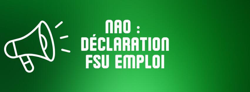 NAO : déclaration de la FSU Emploi NAO : déclaration de la FSU Emploi