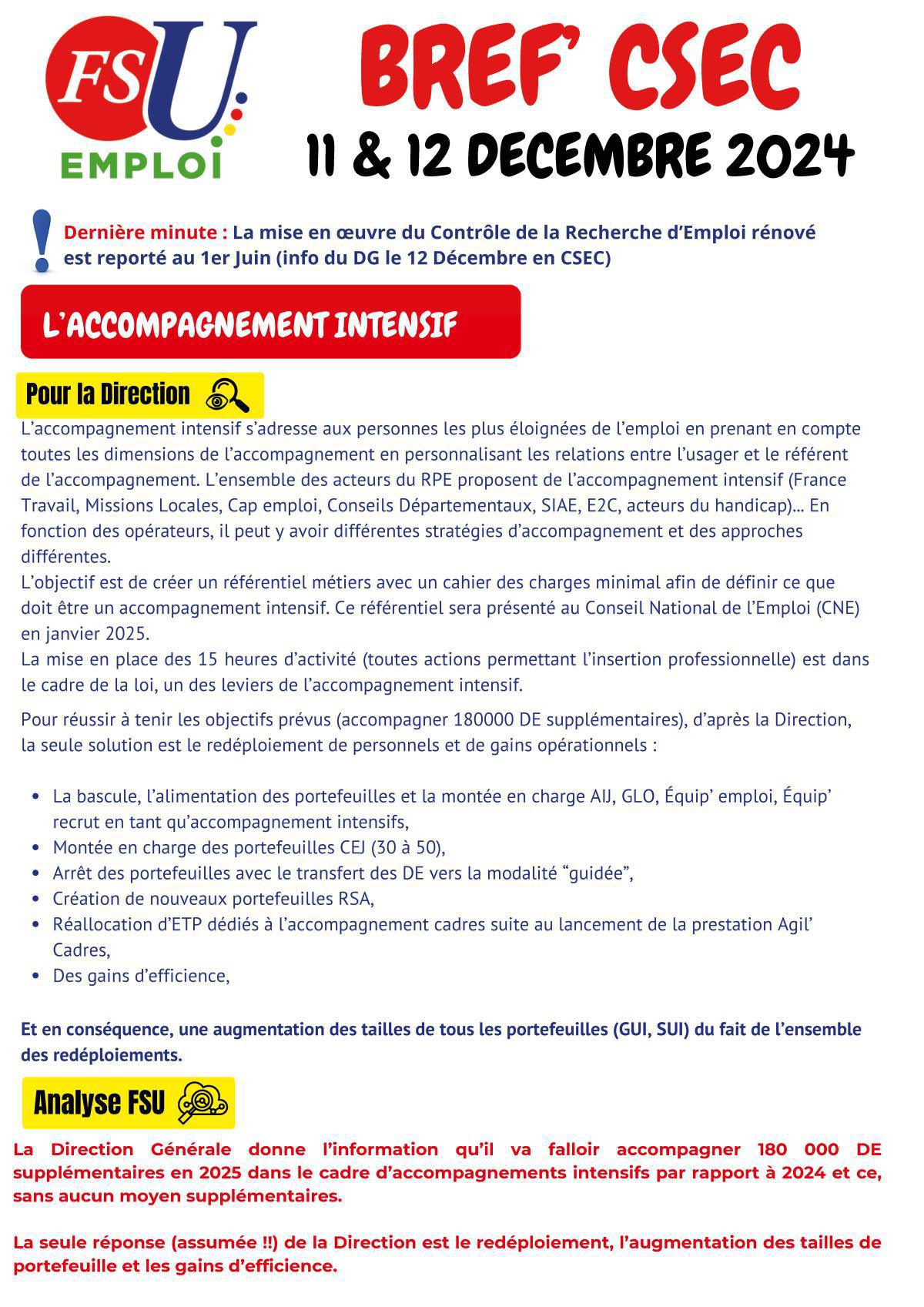 Bref CSEC 11 & 12 décembre Bref CSEC 11 & 12 décembre