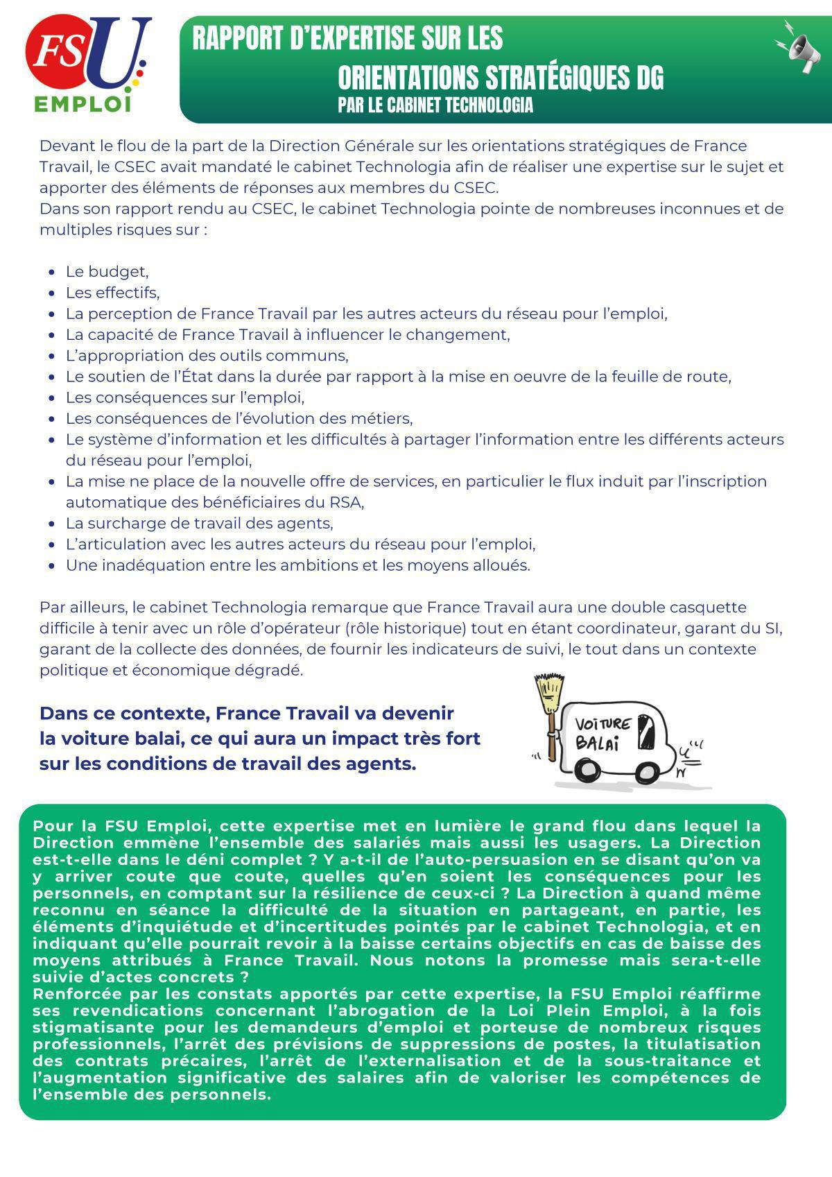 Rapport d'expertise sur les orientations stratégiques de la DG Rapport d'expertise sur les orientations stratégiques de la DG