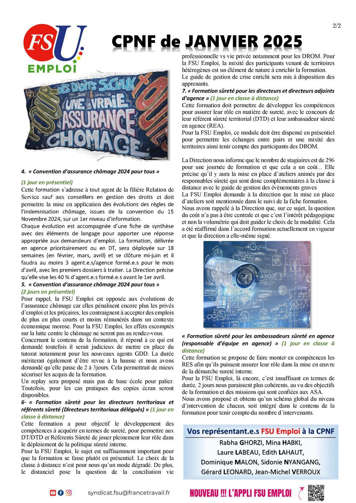 Retour sur la CPNF de janvier 2025 Retour sur la CPNF de janvier 2025