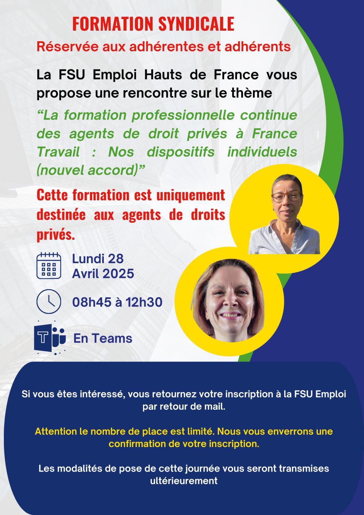 CFS la formation professionnelle continue des agents de droit privé : Dispositif individuel