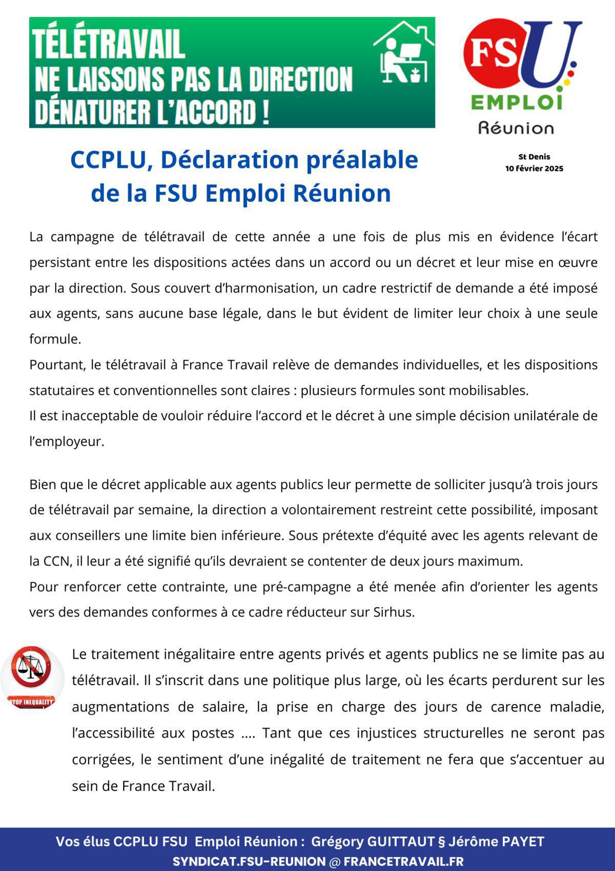 Recours Télétravail : ne laissons pas la Direction dénaturer l'accord !