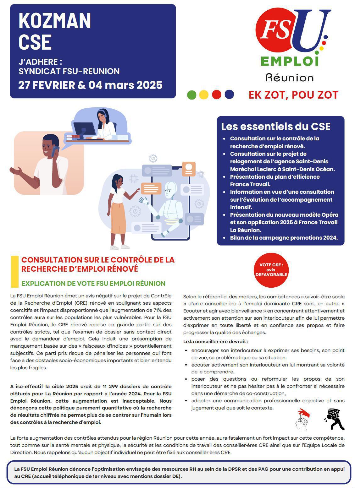 Kozman CSE des 24 février et 04 mars 2025