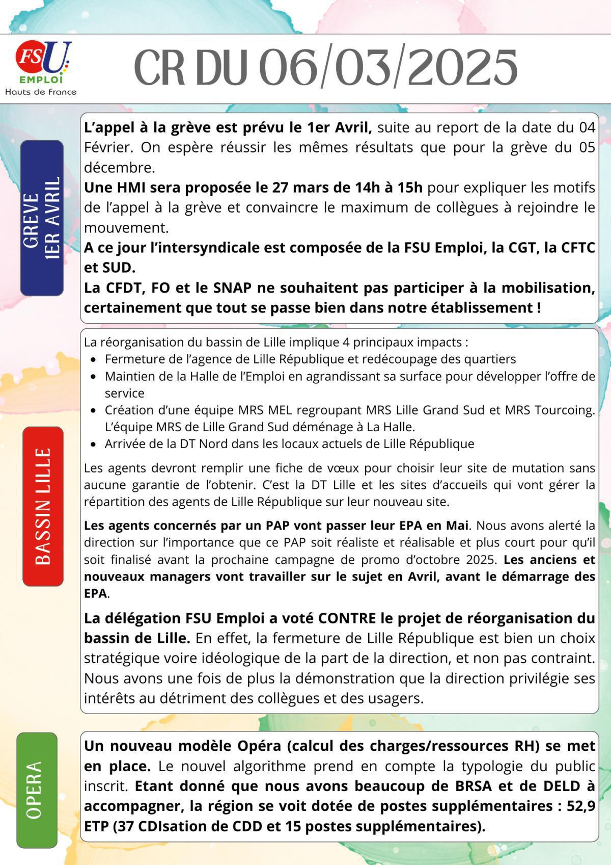 Compte rendu CR du 06 Mars 2025