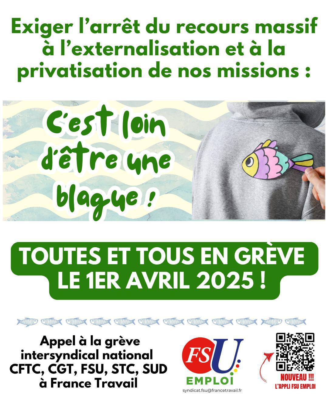 Toutes et tous en grève le 1er avril pour l'arrêt de l'externalisation