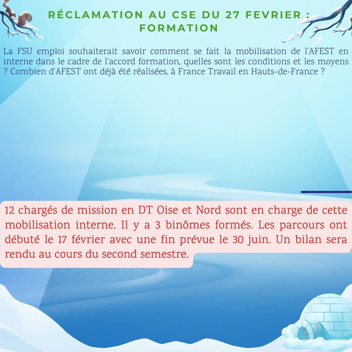 Réclamations au CSE de Février 2025