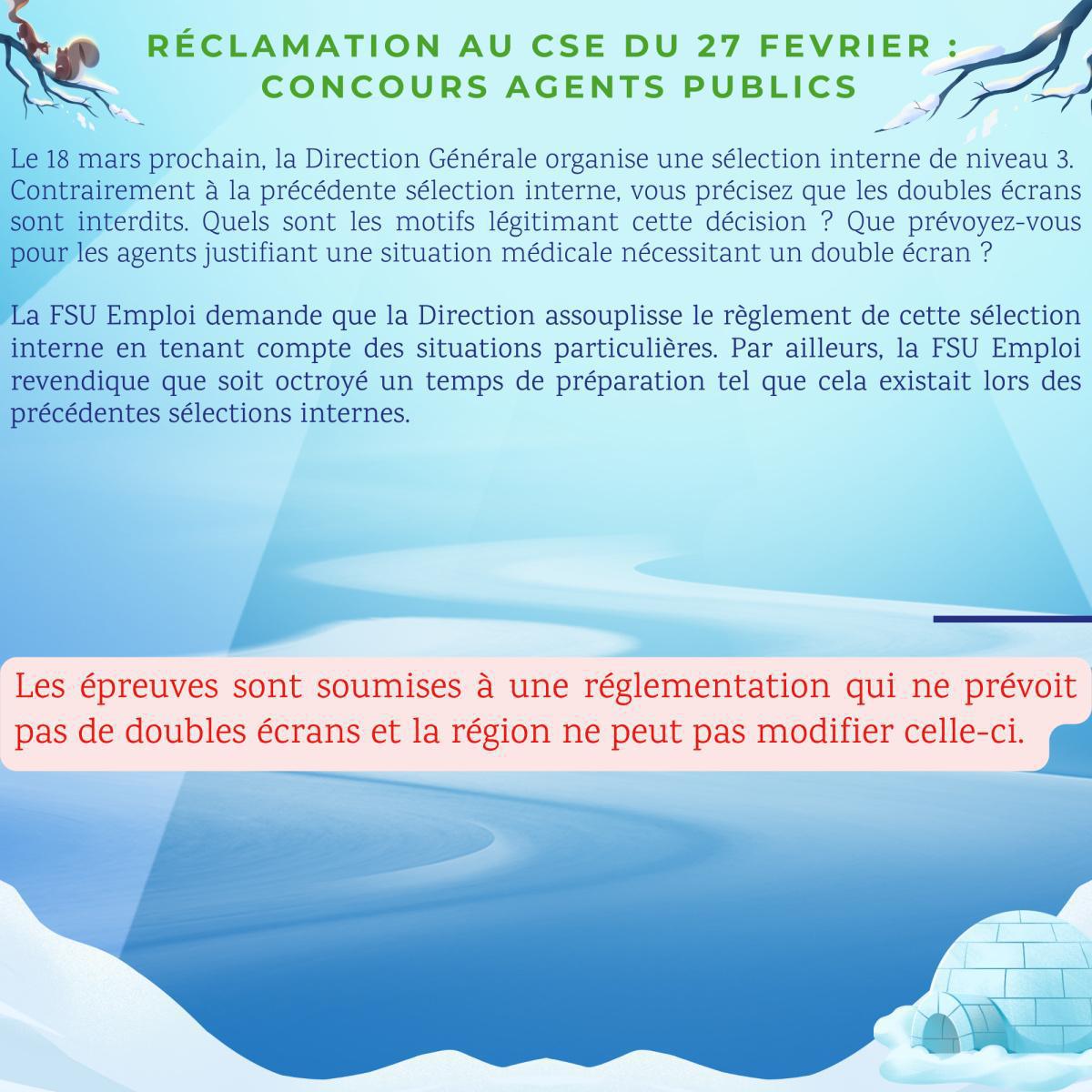 Réclamations au CSE de Février 2025