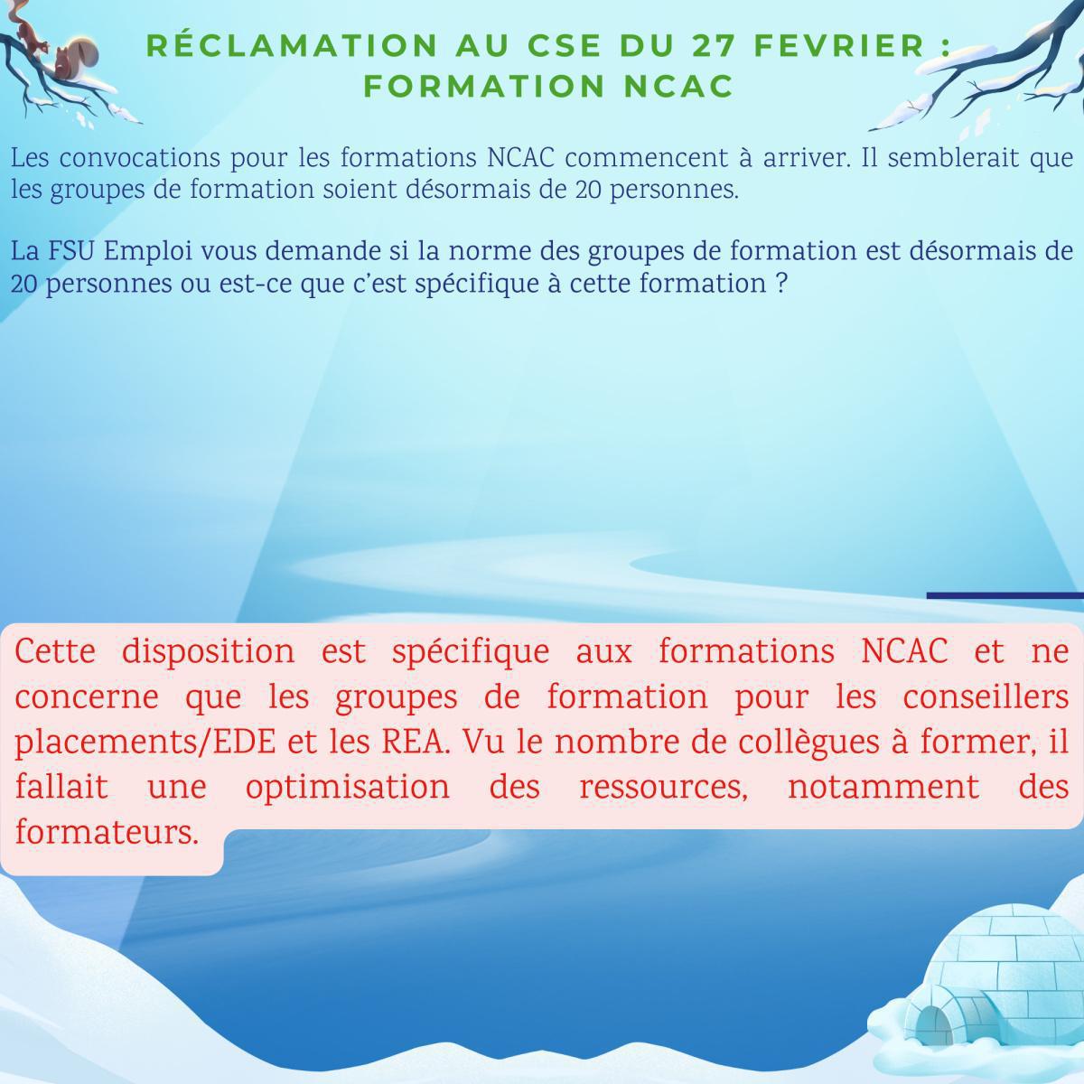 Réclamations au CSE de Février 2025