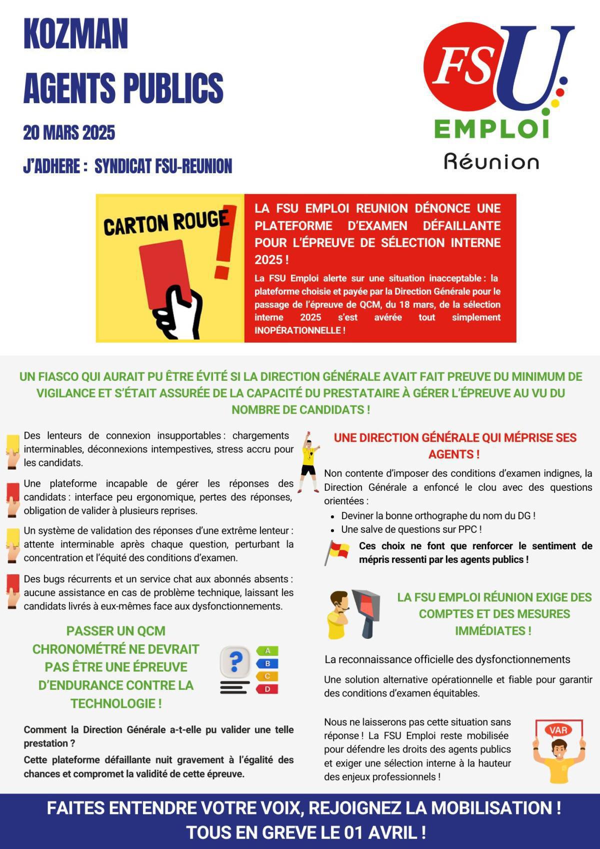 Kozman Agents publics : CARTON ROUGE à la DG !
