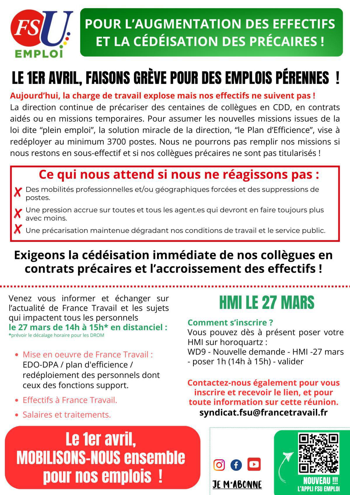 Pour des emplois pérennes Pour des emplois pérennes