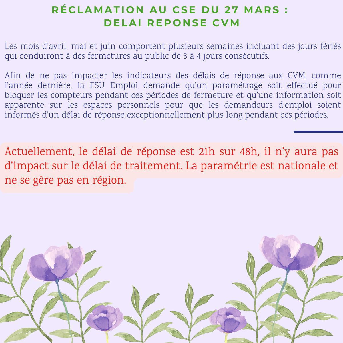 Réclamations au CSE de Mars 2025
