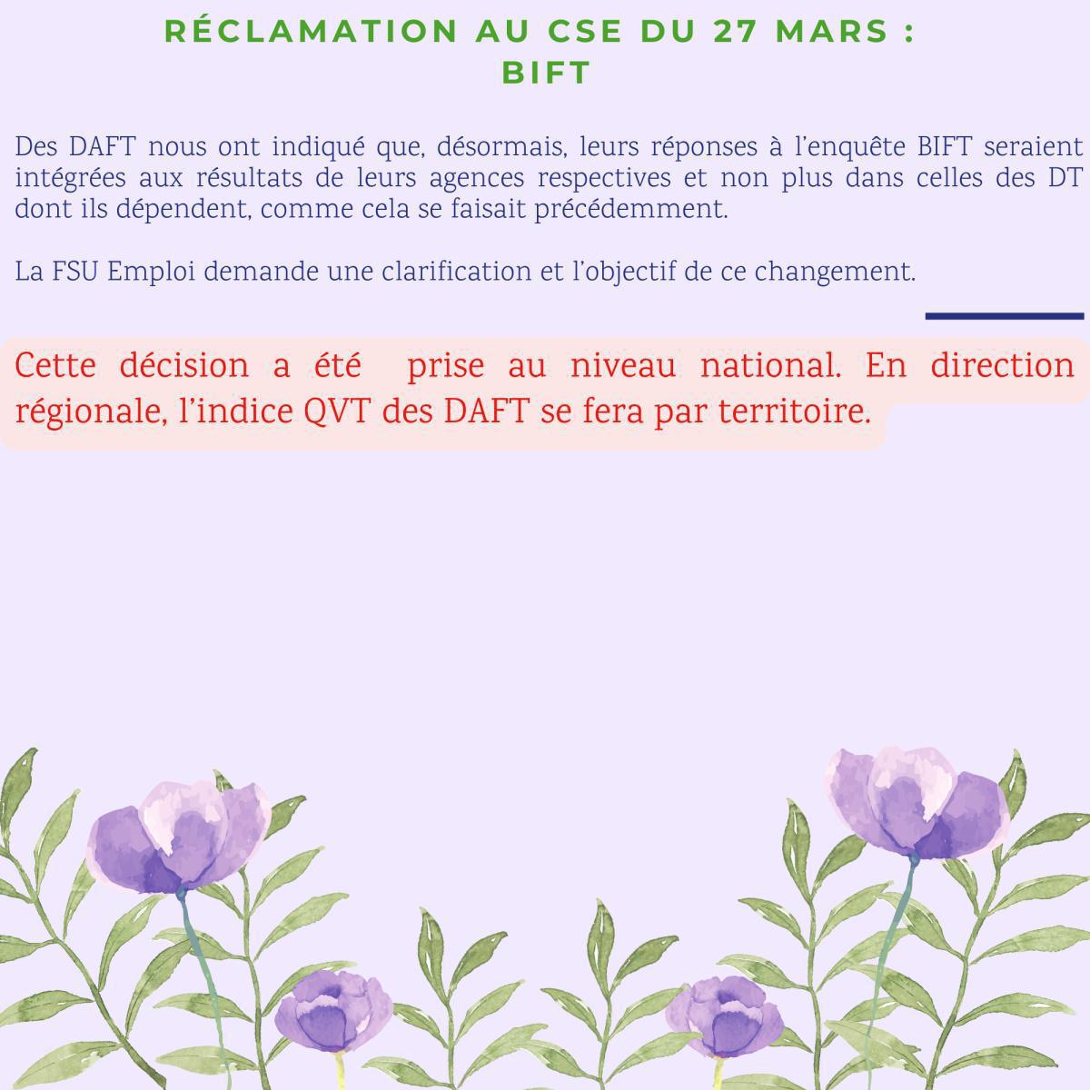 Réclamations au CSE de Mars 2025