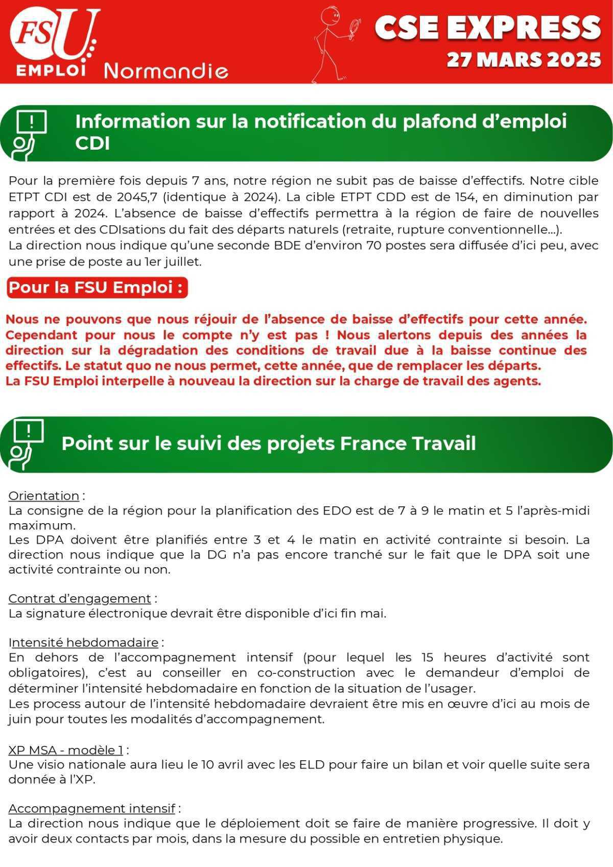 CSE Express du 27 mars 2025