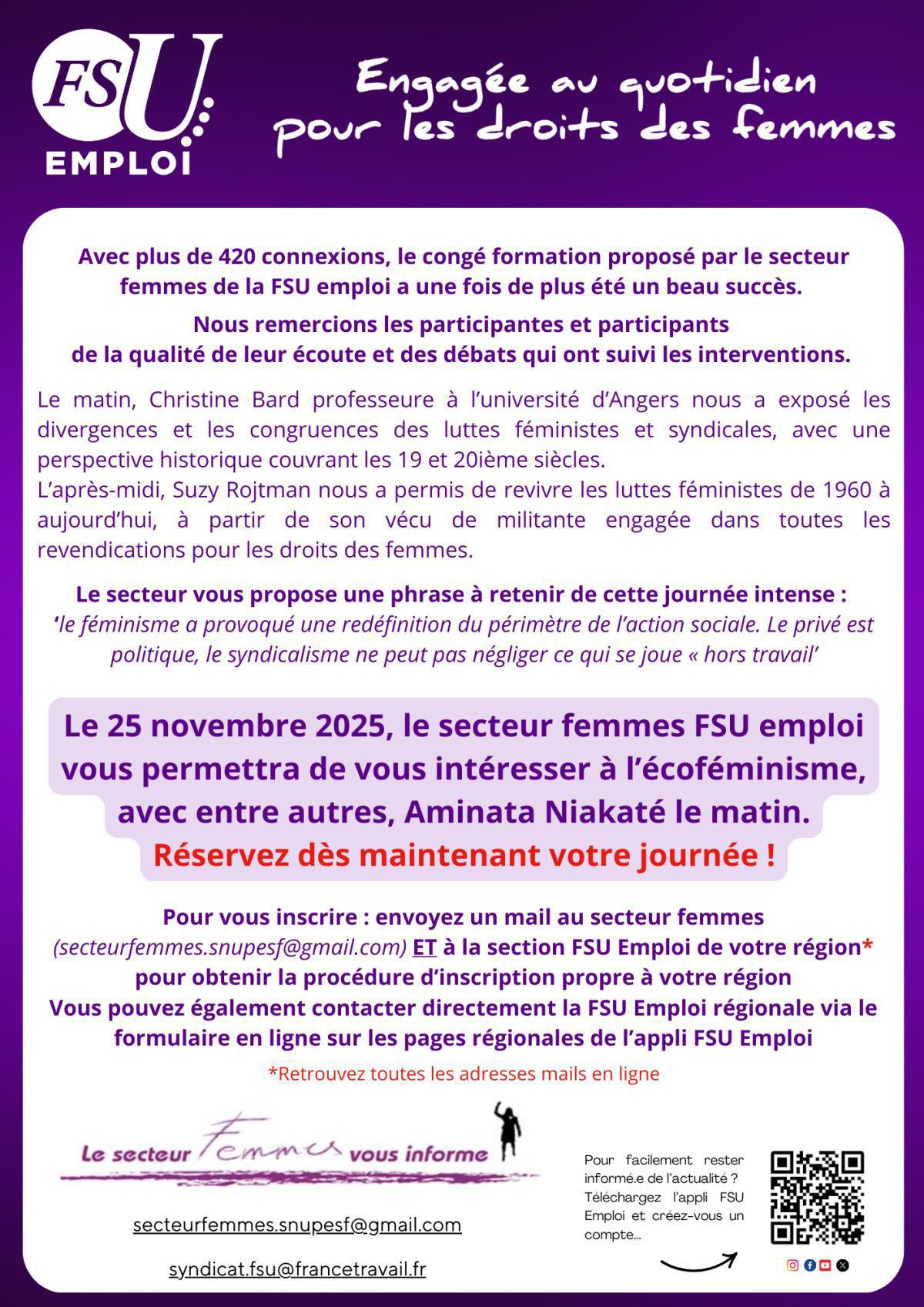 25 novembre 2025 : formation organisée par le secteurs femmes 25 novembre 2025 : formation organisée par le secteurs femmes