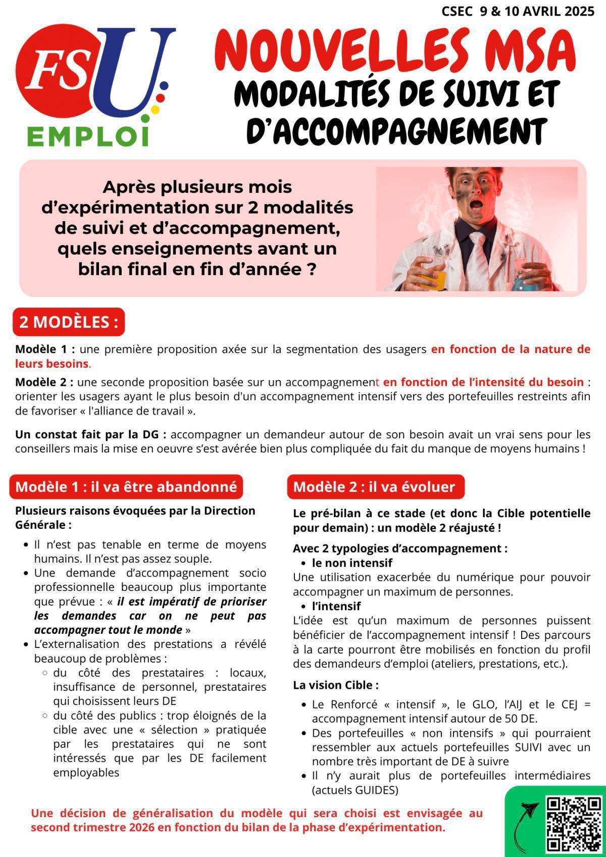 Modalités de suivi et d’accompagnement Modalités de suivi et d’accompagnement