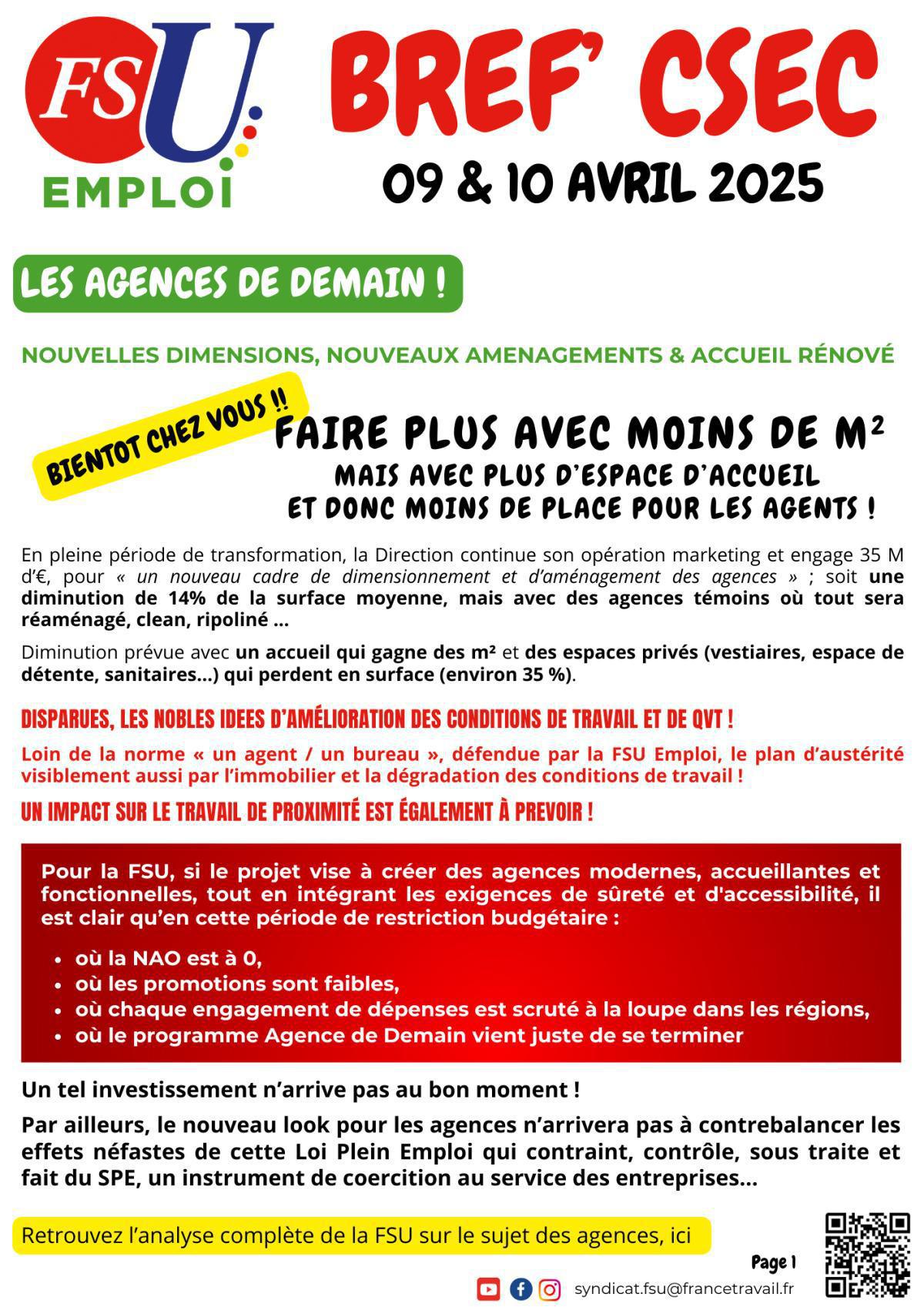 CSEC des 9 et 10 avril 2025 CSEC des 9 et 10 avril 2025