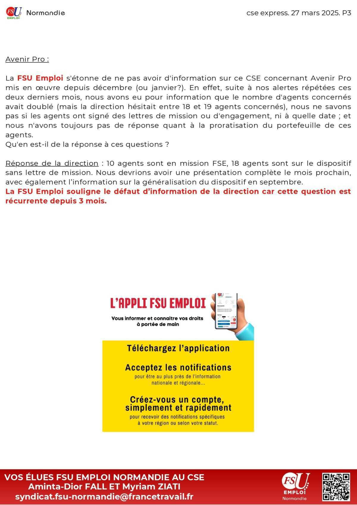 CSE Express 24 avril 2025