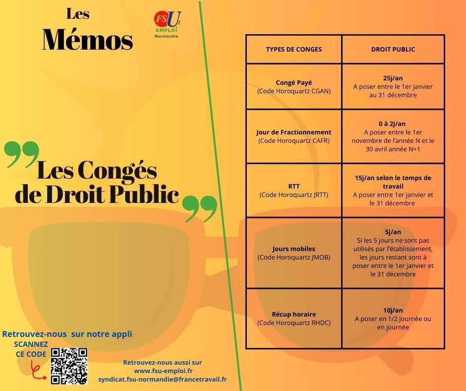 Mémo Congé Statut Public
