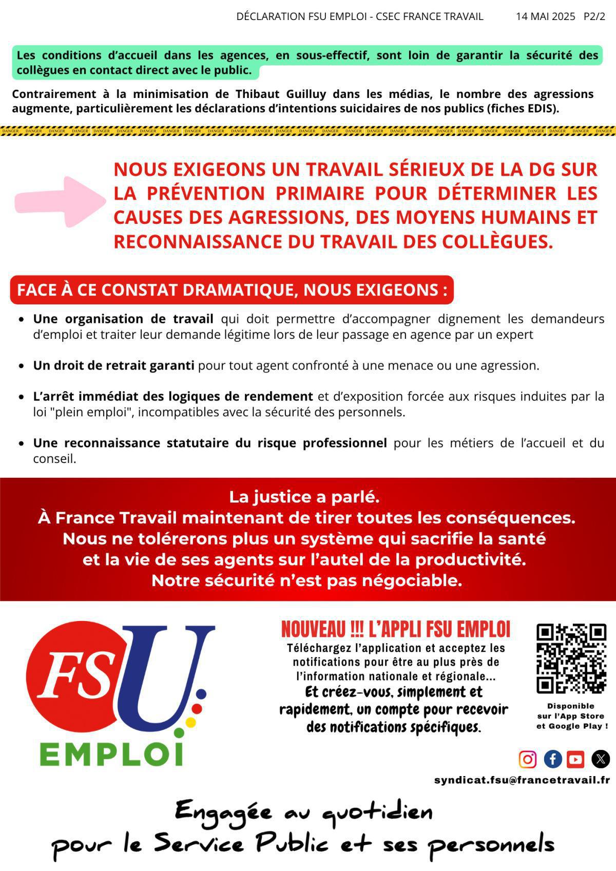 Agents en danger : France Travail reconnu coupable de faute inexcusable Agents en danger : France Travail reconnu coupable de faute inexcusable
