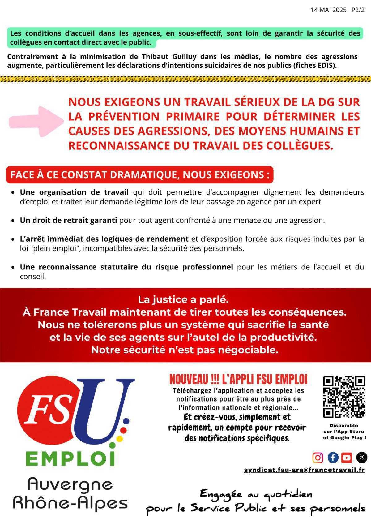 Meurtre de notre collègue de Valence: faute inexcusable de France Travail
