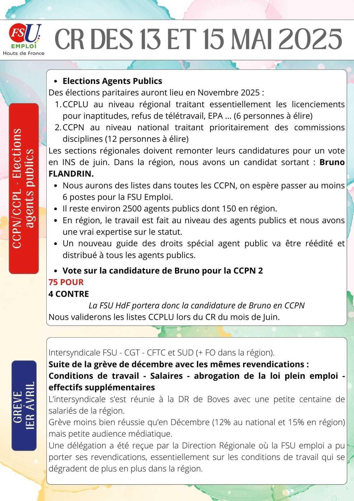 Compte rendu du Conseil Régional de Mai 2025