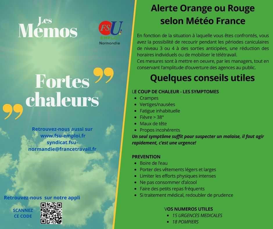 Mémo : Fortes chaleurs