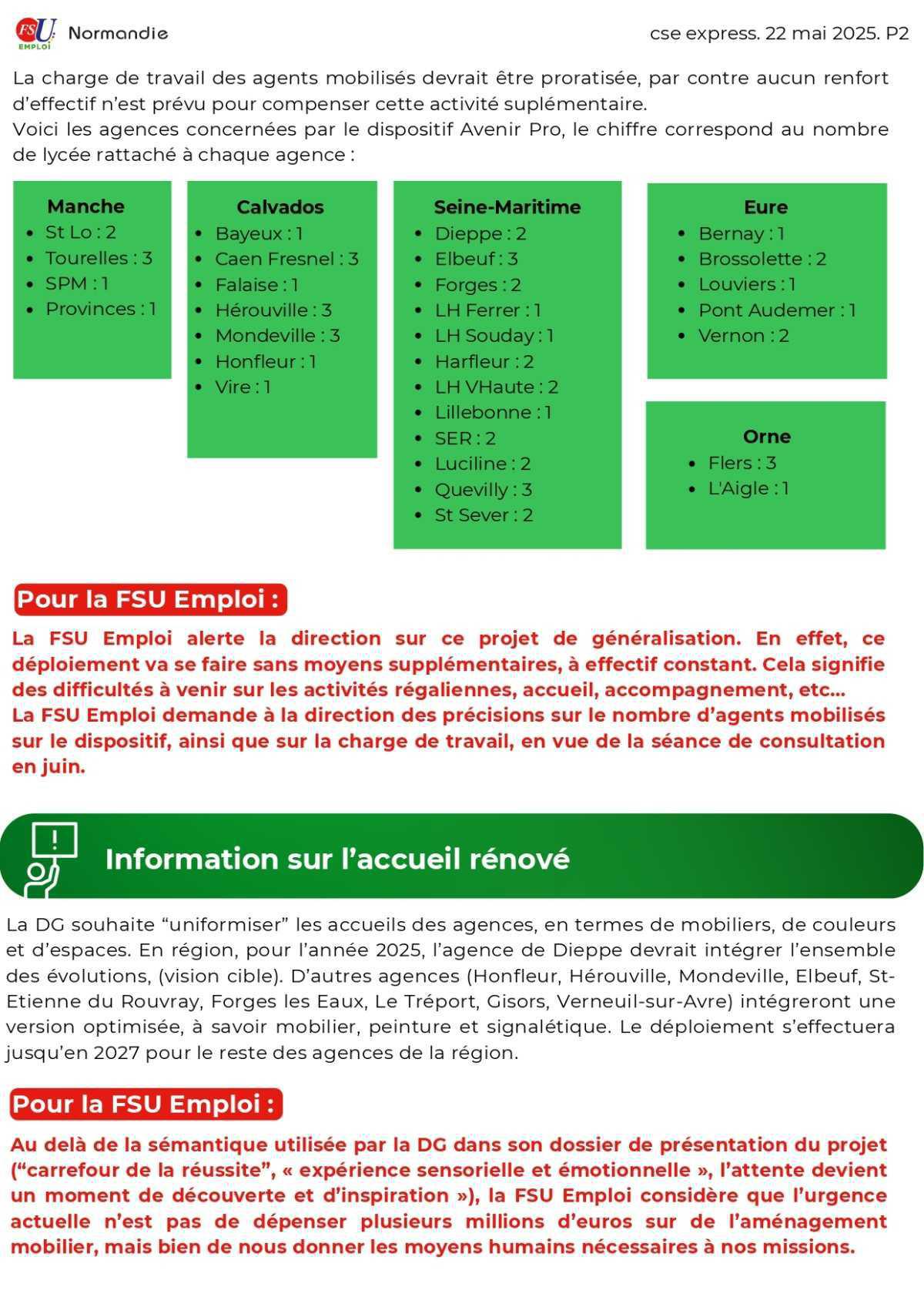 CSE Express du 22 mai 2025