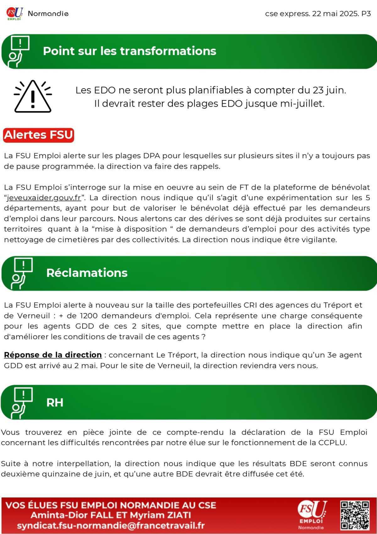 CSE Express du 22 mai 2025