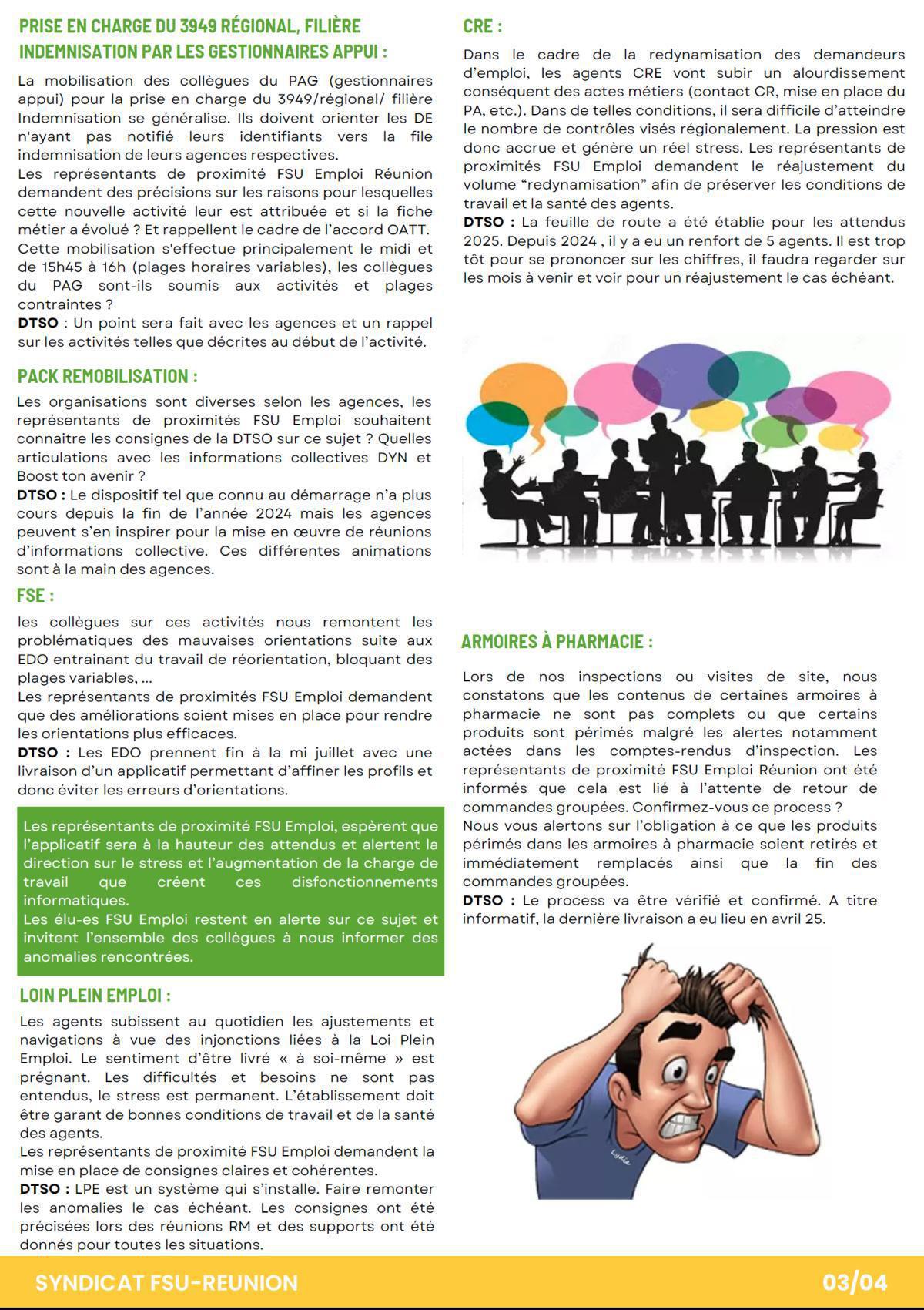 Les RP FSU Emploi Réunion à vos côtés. Juin 2025