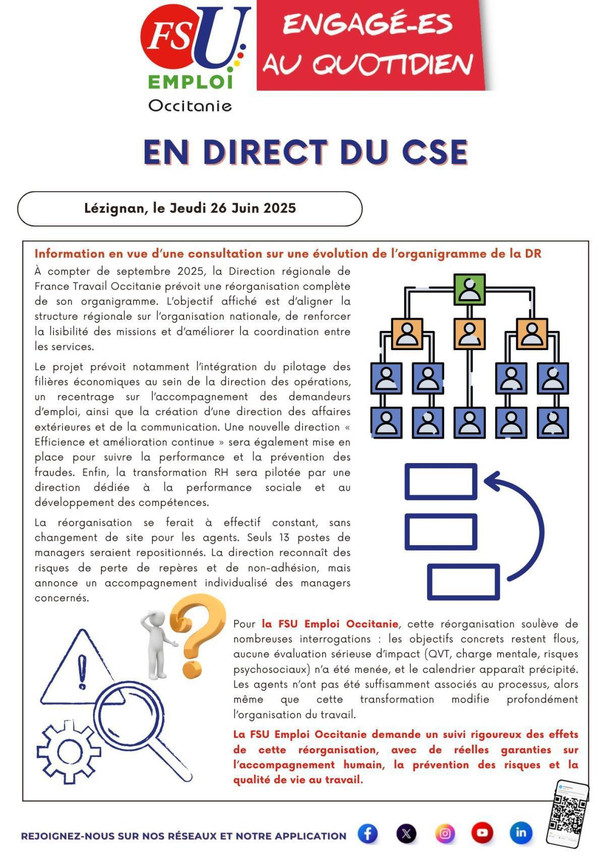 En Direct du CSE du Jeudi 26 juin 2025