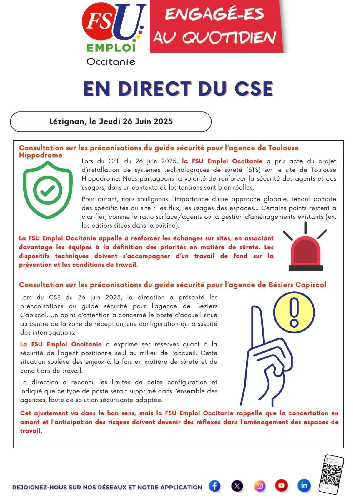 En Direct du CSE du Jeudi 26 juin 2025