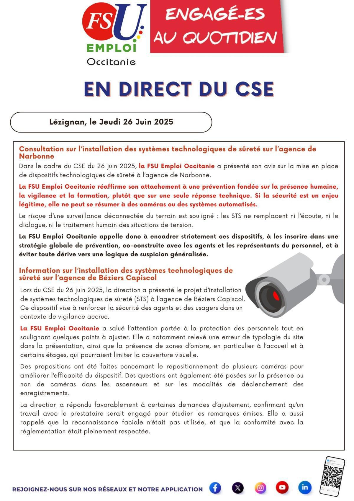 En Direct du CSE du Jeudi 26 juin 2025