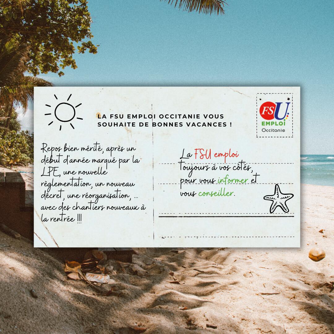 Bonnes vacances de la FSU EMPLOI OCCITANIE