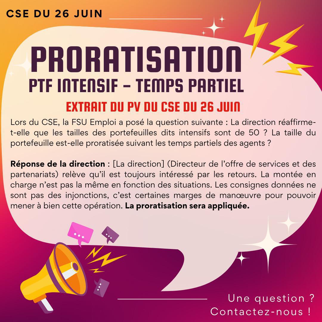 Proratisation des portefeuilles intensifs