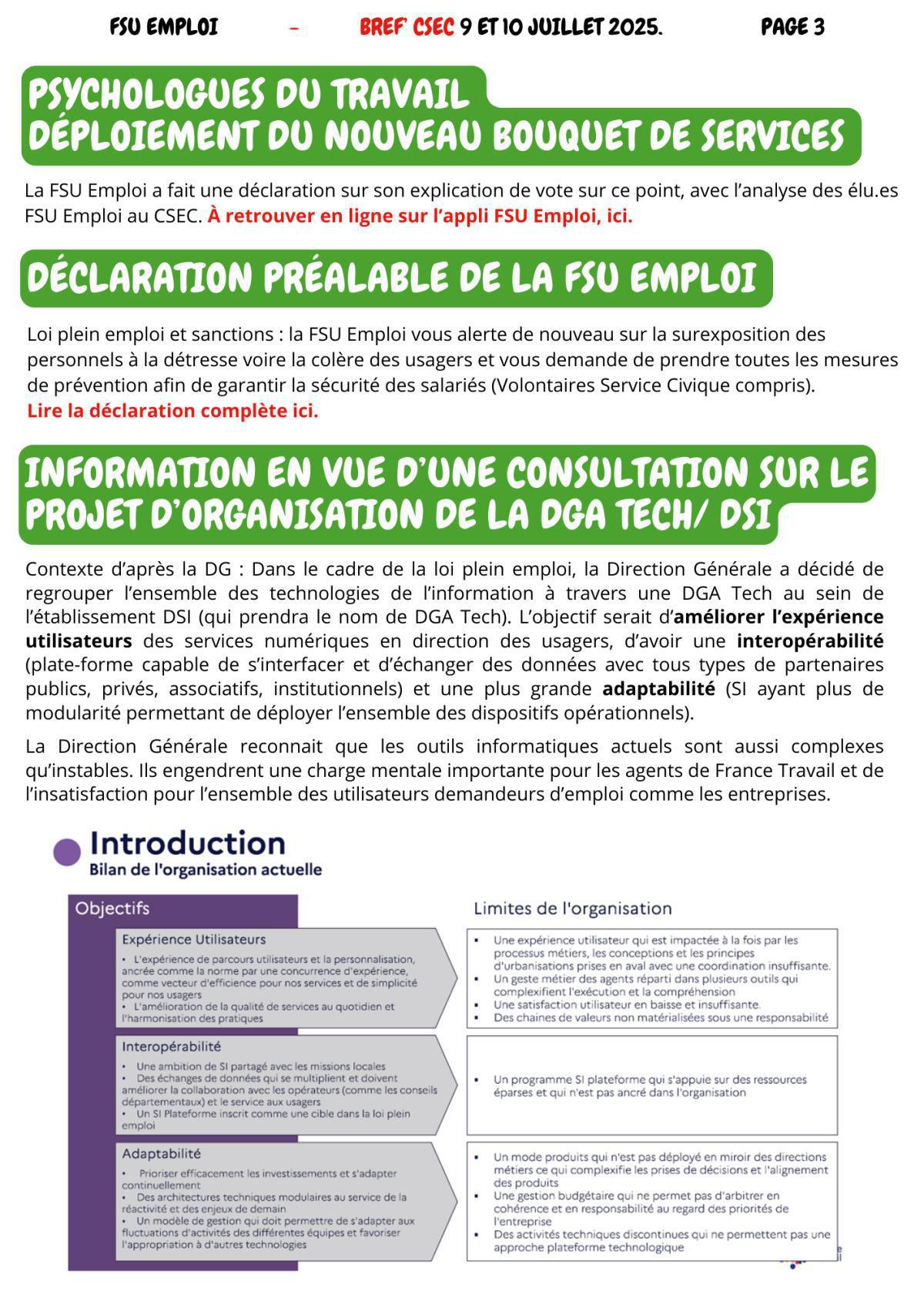 BREF CSEC 9 et 10 juillet 2025
